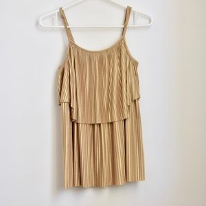 INC. Gold Pleated Camisole